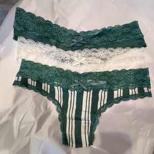 Honeydew Intimates Teal and White Lace Panties